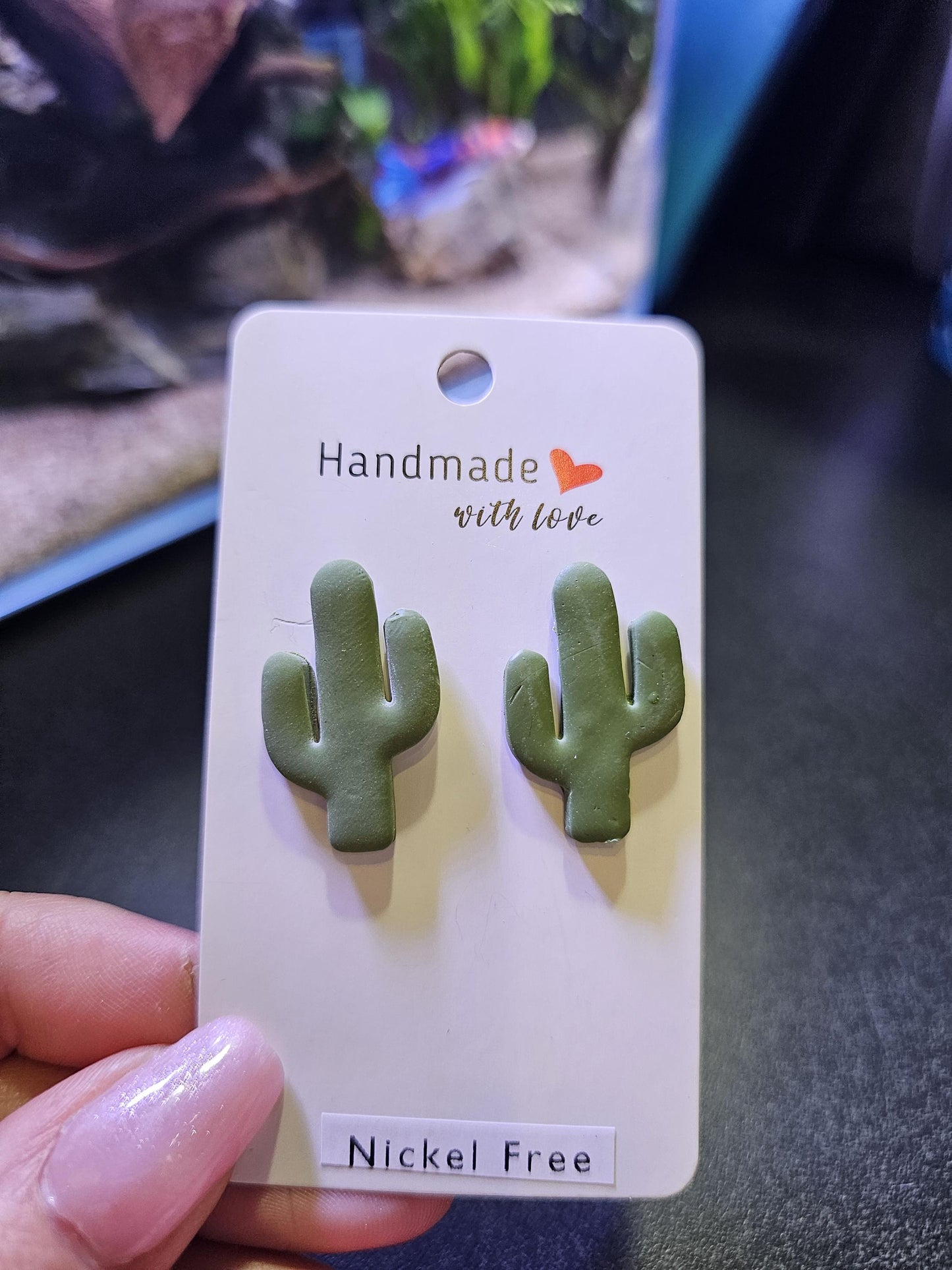 Polymer Clay Cactus Earrings