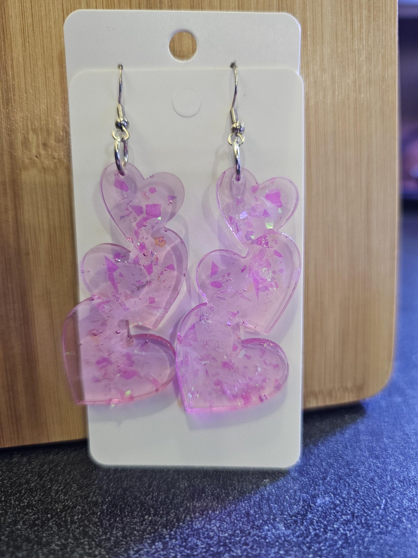 Resin Heart Earrings