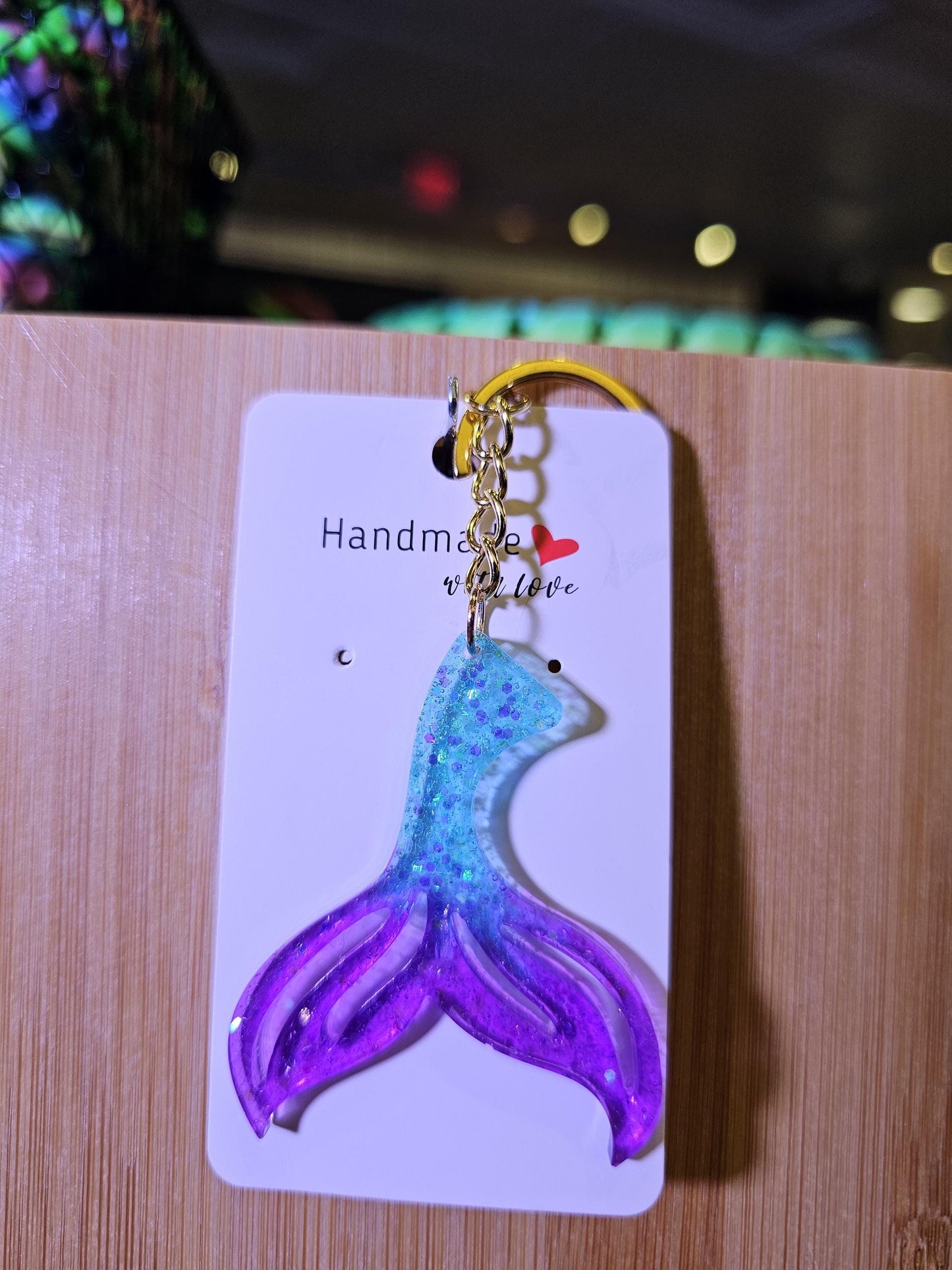 Mermaid Tail Resin Keychain