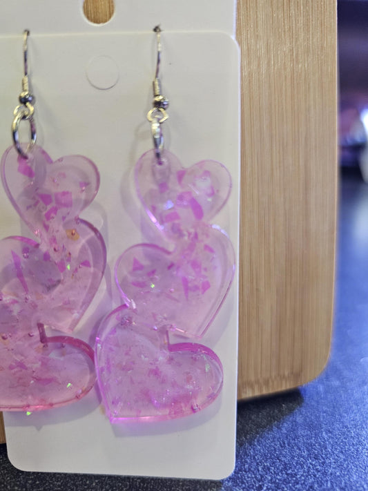Resin Heart Earrings