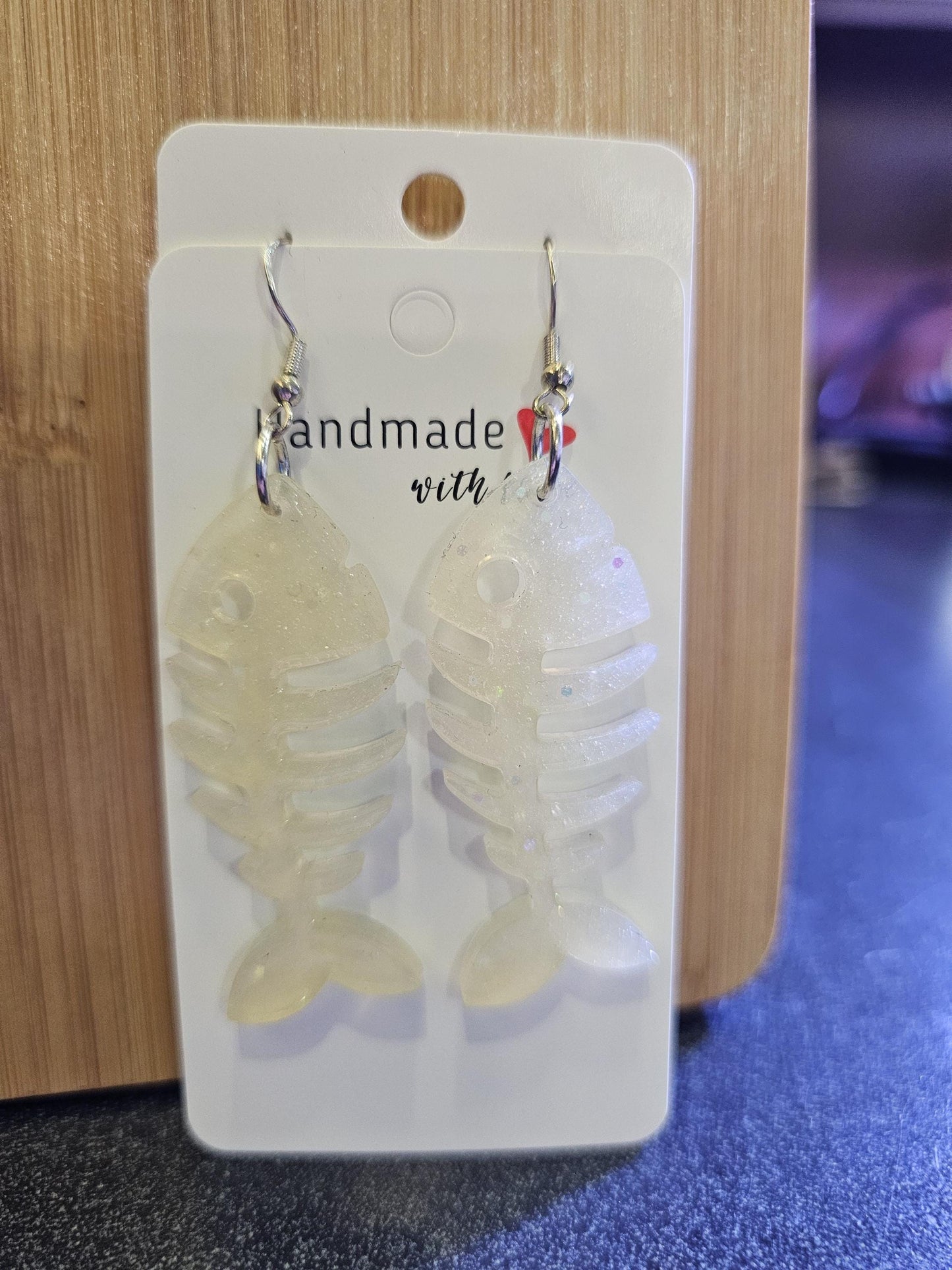 Resin Fish Bones Earrings