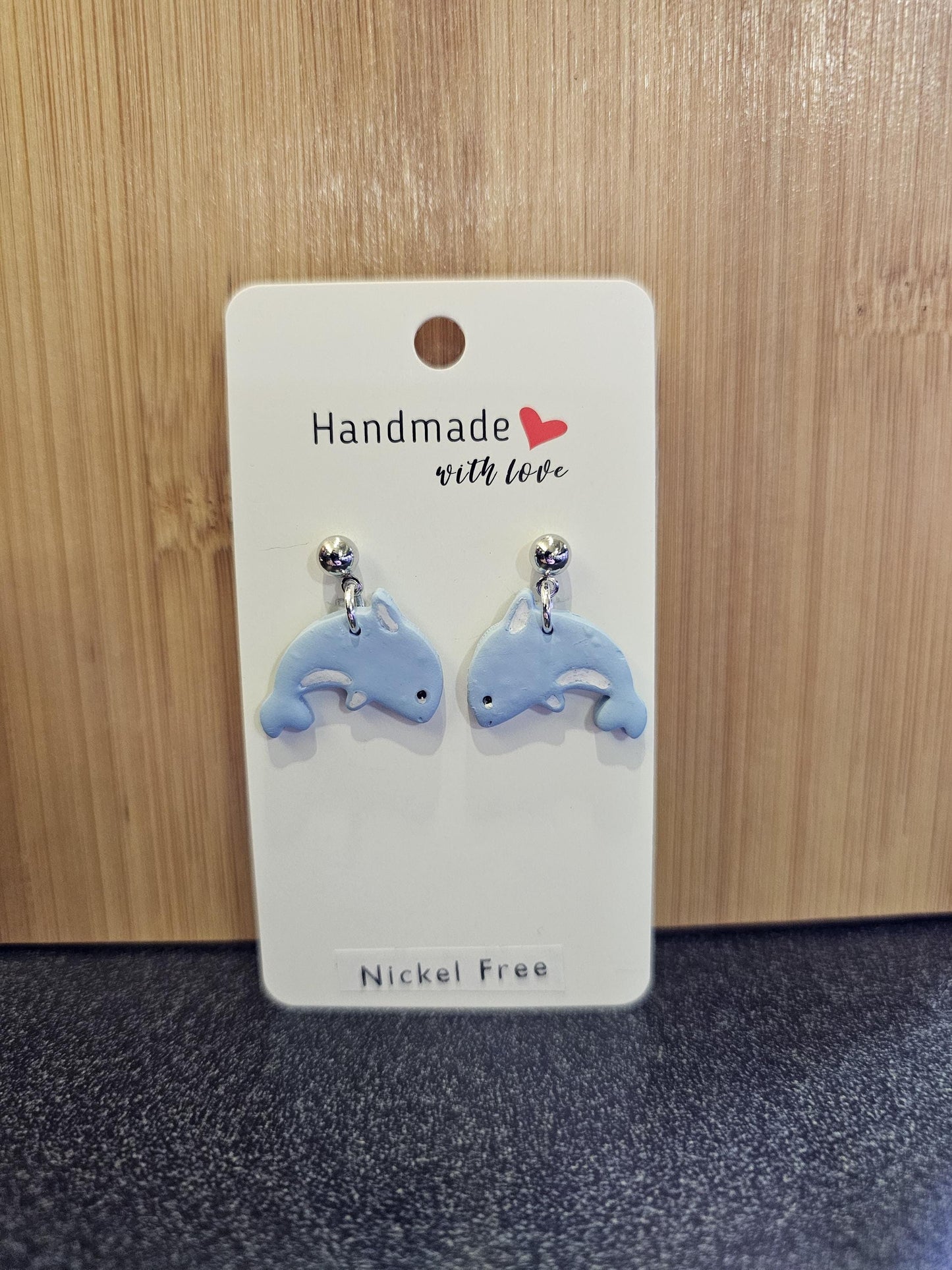 Dolphin polymer clay earrings